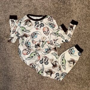 Disney Character Pajama Set - White with Black Accents